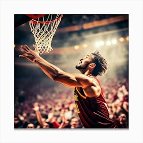 Court Arena Sport Basketball Professional Game Net Ball Point Action Background Man Prof (4) Canvas Print