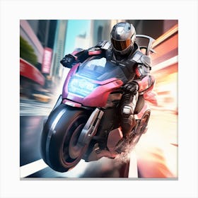 Motorcycle Rider Canvas Print
