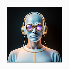 Man With Headphones 21 Canvas Print