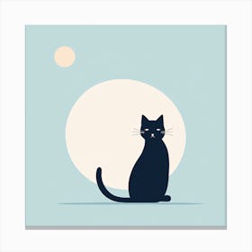 Black Cat In The Moonlight 1 Canvas Print