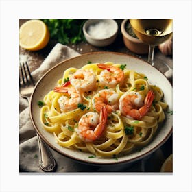 Pasta With Shrimp 4 Canvas Print