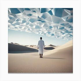 Man In Desert Canvas Print