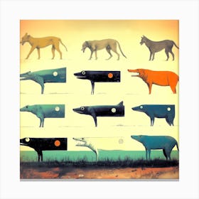 Half Dogs I Canvas Print