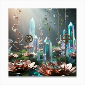 Default An Abstract And Mechanical Garden Where Intricately Cr 0 Canvas Print