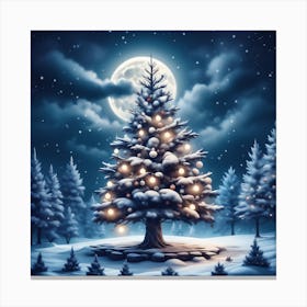 Christmas Tree In The Snow 6 Canvas Print