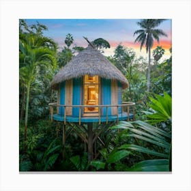 Tree House In The Jungle 1 Canvas Print