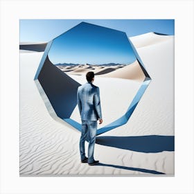 Man Standing In A Mirror Canvas Print