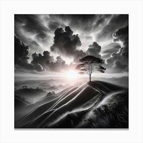 Lone Tree On A Hill 2 Canvas Print