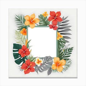 Frame With Tropical Flowers 5 Canvas Print
