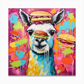 Burger Llama Canvas Print