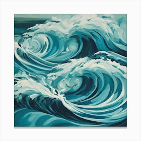 Blue Ocean Waves 1 Canvas Print