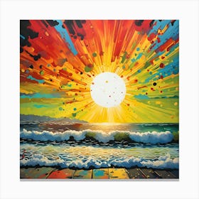 Sun Shining Waves Of San Clemente Beach Canvas Print