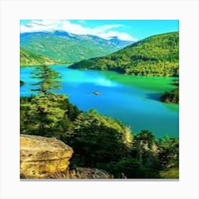 Lake In The Mountains Canvas Print