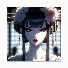 Geisha Creative Illustration Artwork 29 Canvas Print