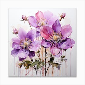 Flowers In Water Canvas Print