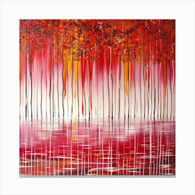 Red Autumn Trees Canvas Print