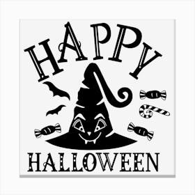 Happy Halloween Party Holidays Text Canvas Print