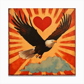 Eagle with Heart-shaped Cloud 1 Canvas Print