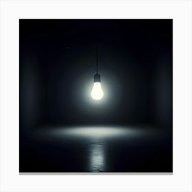 A Room Filled With Nothing But Blackness And A Single Lightbulb Hanging Overhead 2 Canvas Print