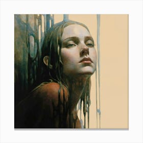 Girl With Wet Hair Canvas Print