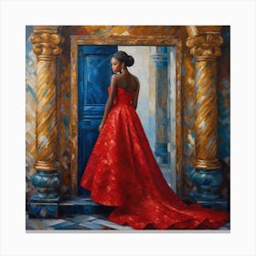 Woman In A Red Dress 2 Canvas Print