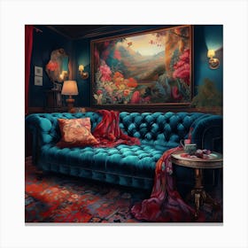 Blue Sofa Canvas Print