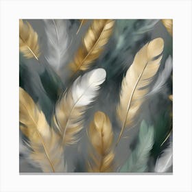 Gold Feathers 3 Canvas Print