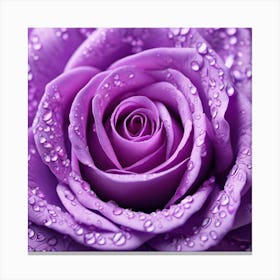 Purple Rose With Water Droplets 4 Canvas Print