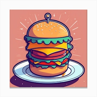 Cute Cartoon Burger Sticker Pack|| Hamburger || Food Quotes