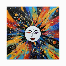 Sun Moon Star Canvas Print