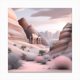 Desert Landscape Soothing Pastel Landscape Canvas Print