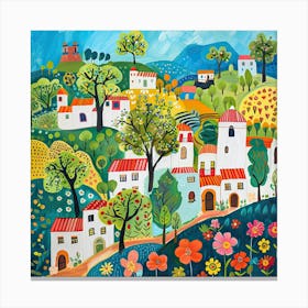 Kids Travel Illustration Spain 2 Canvas Print