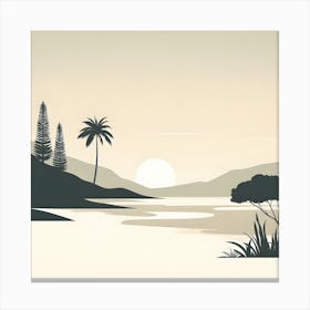 Sunset By The Lake Canvas Print