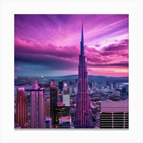 Sunset Over Burj Khalifa Canvas Print