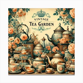 Vintage Tea Garden 1 Canvas Print