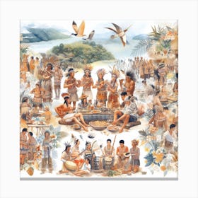 Tribal Tapestry of Tastes Canvas Print