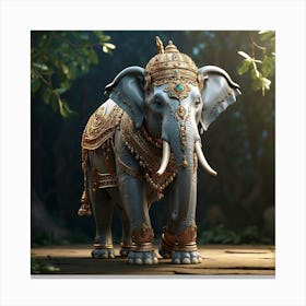 Elephant In The Forest Canvas Print