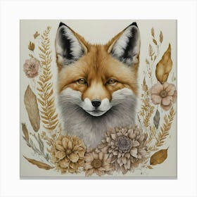 Fox in the field Canvas Print