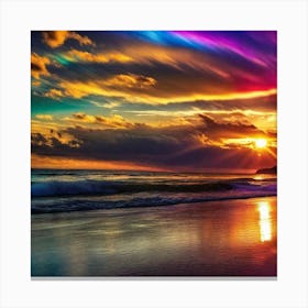 Sunset On The Beach 185 Canvas Print