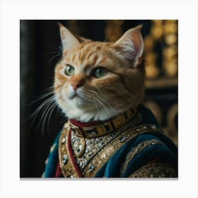 Leonardo Kino Xl A Cute Cat Wears Like A King 1 Canvas Print