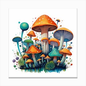 Colorful Mushrooms 4 Canvas Print