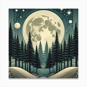 Moon In The Woods Canvas Print