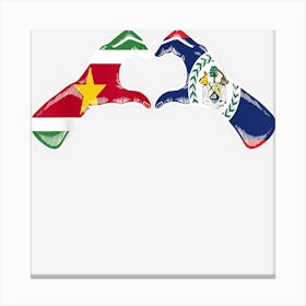 Belize Suriname Flag Belizean Surinamese Heart Canvas Print