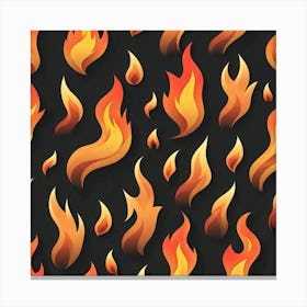 Flames On Black Background 62 Canvas Print