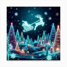 Santa Claus In Sleigh 1 Canvas Print