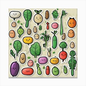 Legumes As A Background Sticker 2d Cute Fantasy Dreamy Vector Illustration 2d Flat Centered (7) Canvas Print