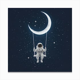 Astronaut On A Swing Canvas Print