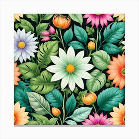 Floral Seamless Pattern 32 Canvas Print