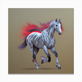 Horse With Red Mane Canvas Print