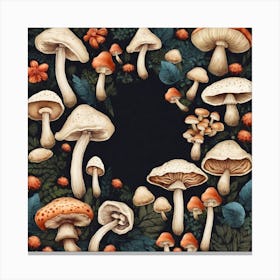 Mushroom Wreath 2 Canvas Print